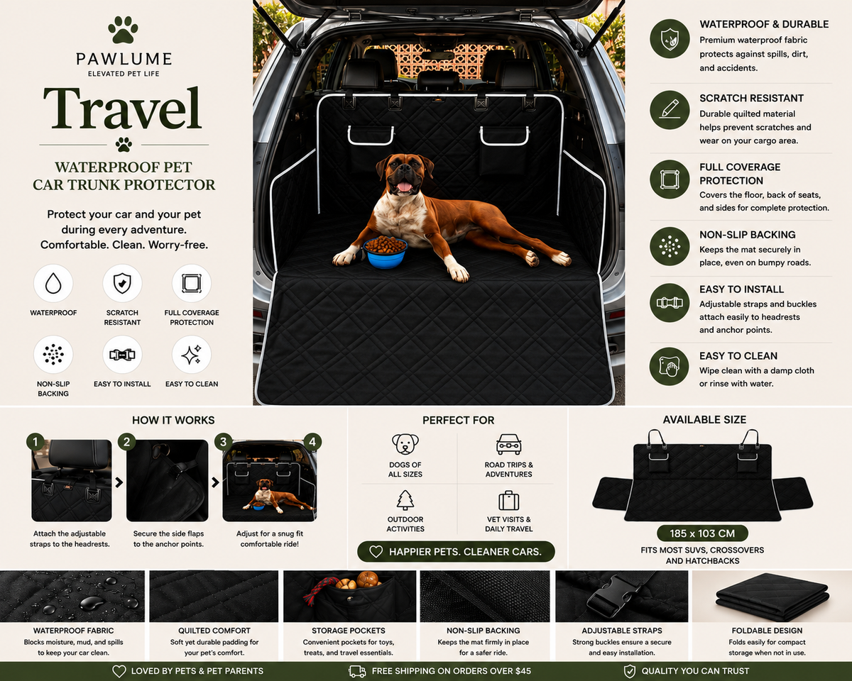 Pawlume™ Waterproof Pet Car Trunk Protector & Travel Cargo Mat