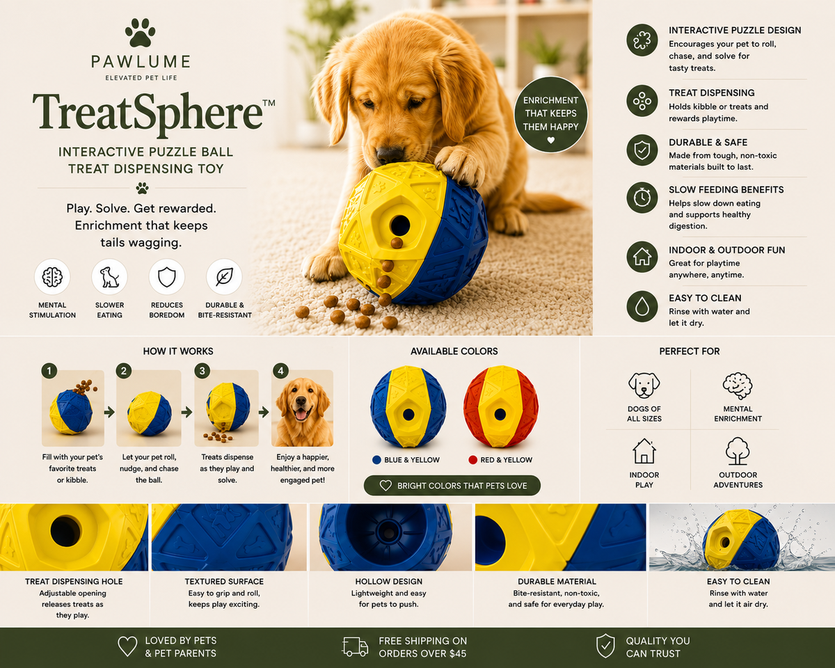 Pawlume™ TreatSphere Interactive Puzzle Ball