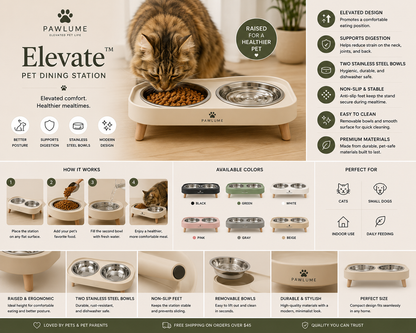 Pawlume™ Elevated Pet Dining Station